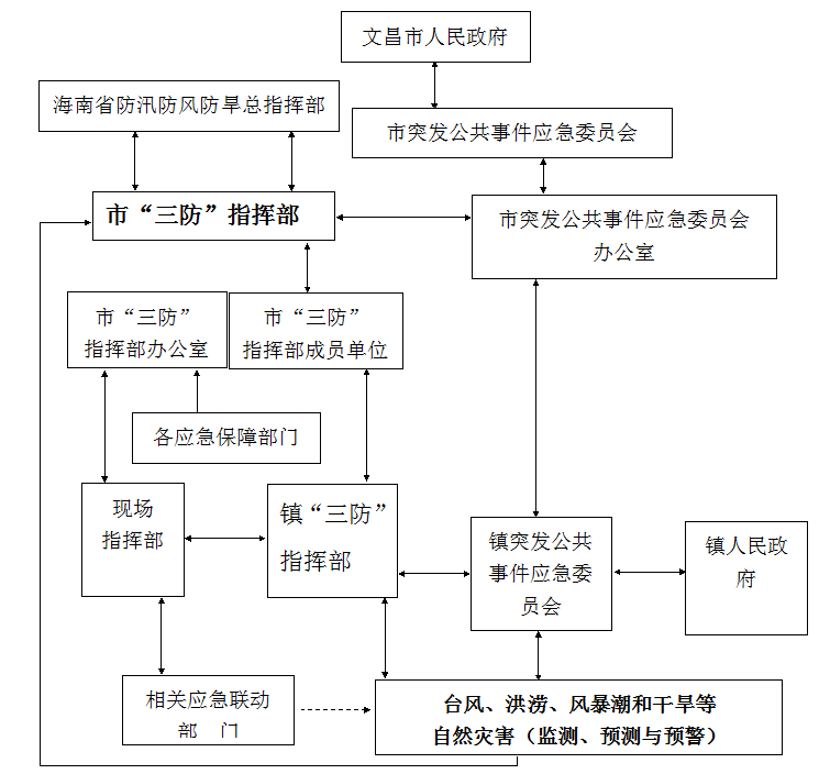 市"三防"指挥部组织体系框架图